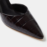 Le Monde Beryl - Victoria Pump / Coco Brown Leather Croc Effect
