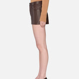 FRAME - The Leather Mini Skirt -- Dark Brown