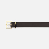 FRAME - The Leather Square Buckle Belt -- Dark Brown