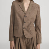 FRAME - The Plaid Smart Blazer -- Brown Multi