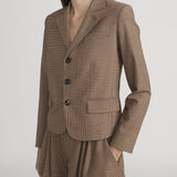 FRAME - The Plaid Smart Blazer -- Brown Multi