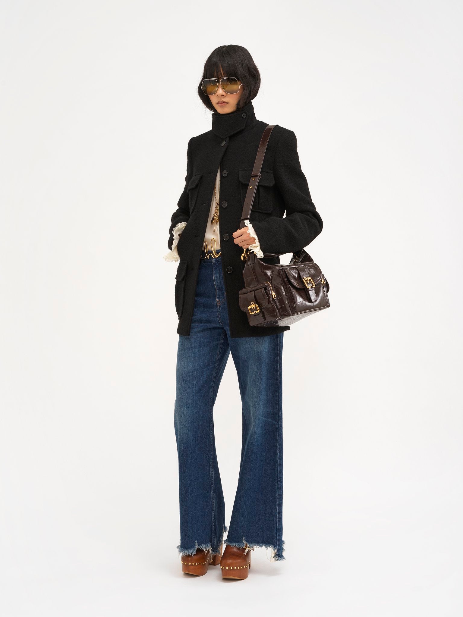 Chloé Chloé - Camera bag in croco-effect leather