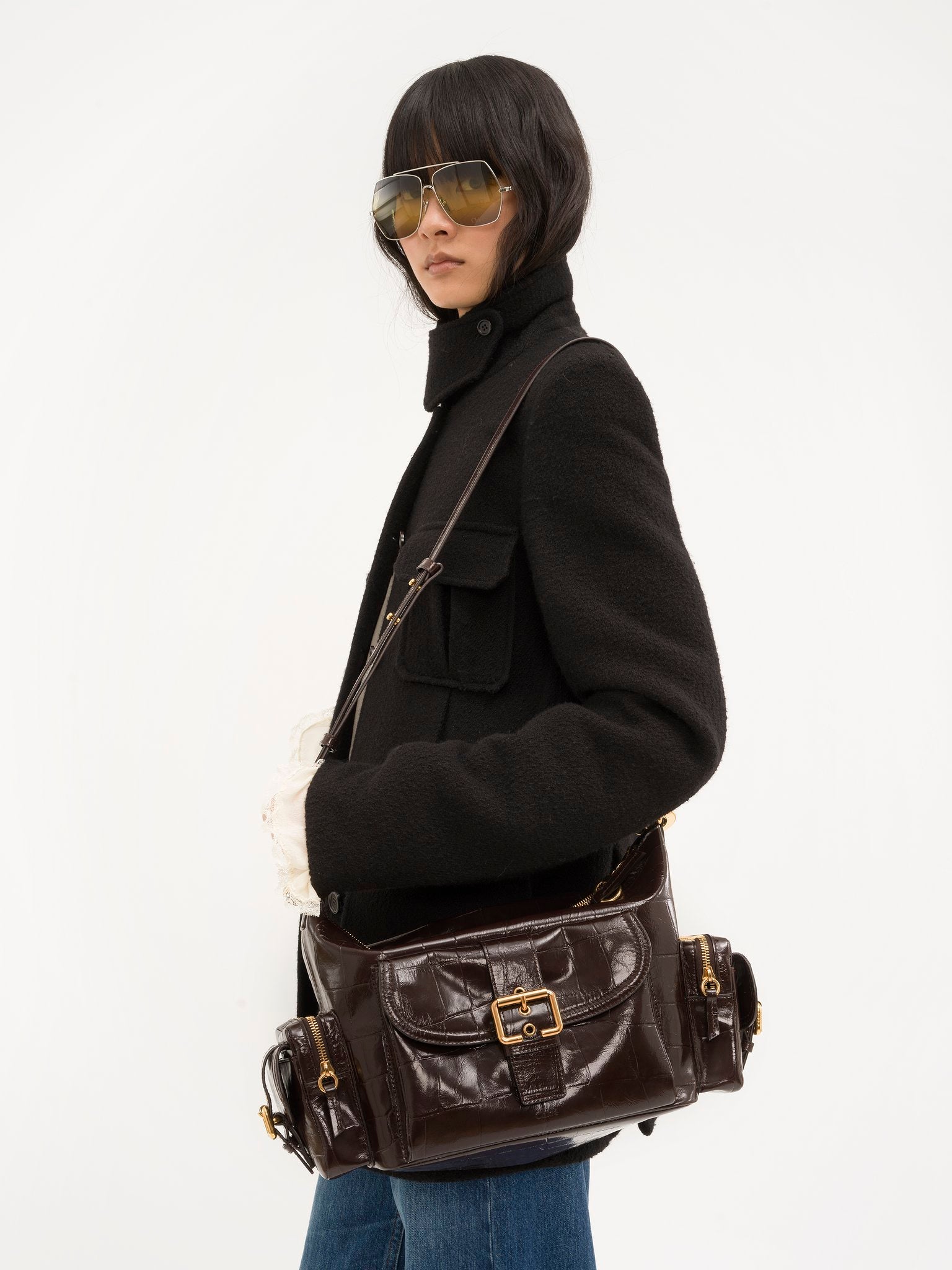 Chloé Chloé - Camera bag in croco-effect leather