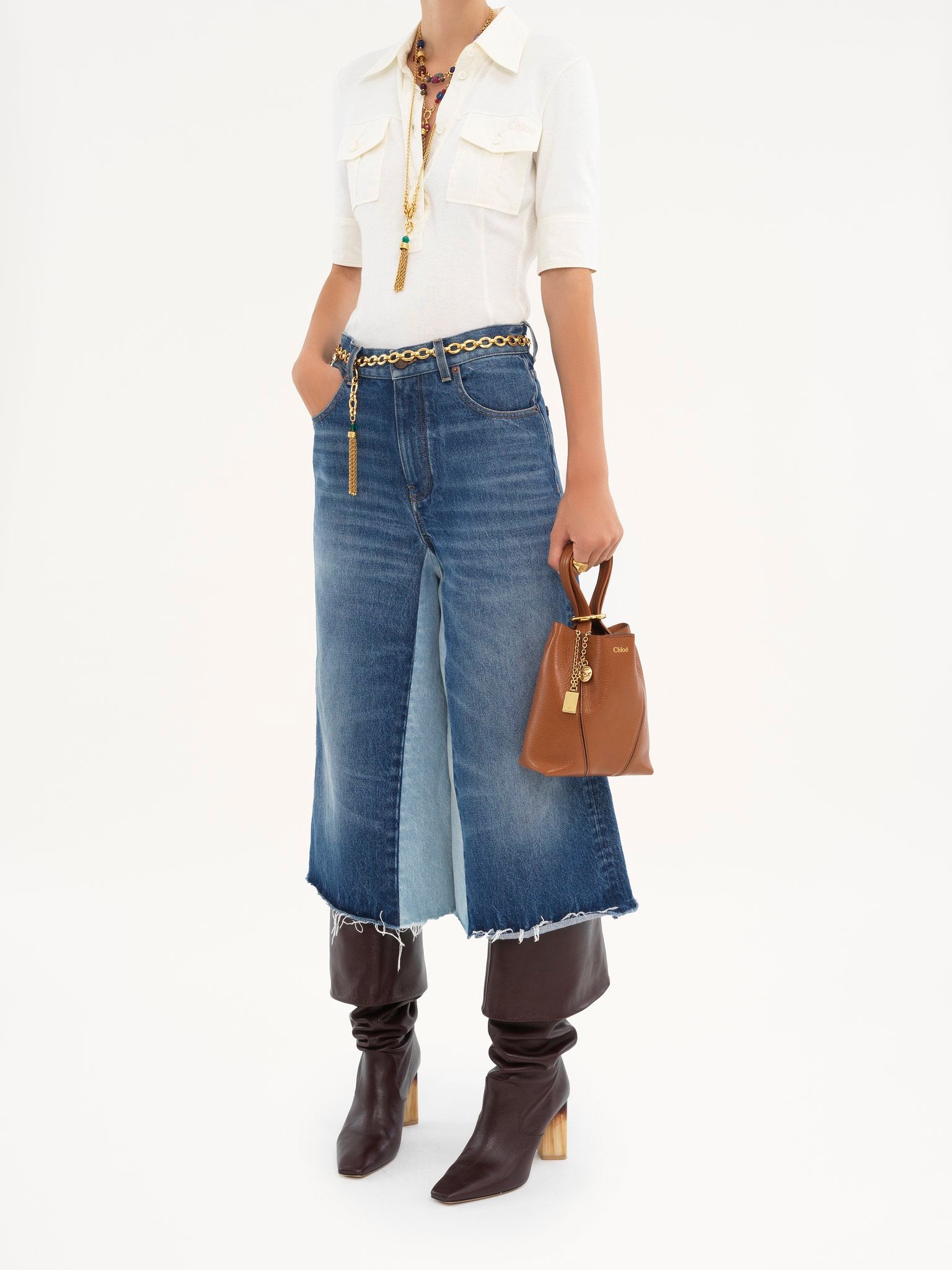 Chloé Chloé - Small Chloé Spin tote bag in grained leather