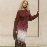 Faithfull - Idun Maxi Dress Accordion Stripe Bordeaux