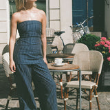 Faithfull - Lalia Trouser Chevron Stripe Vintage Navy