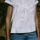 Ciao Lucia - Camilla Top Ivory Cotton Poplin