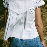 Ciao Lucia - Camilla Top Ivory Cotton Poplin