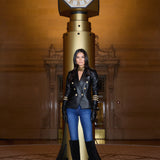 L'AGENCE - Kenzie Leather Military Blazer