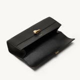 SAVETTE - Slim Symmetry Pochette in Black Grained Leather