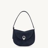 SAVETTE - Small Tondo Hobo in Navy Suede