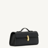 SAVETTE - Slim Symmetry Pochette in Black Raffia
