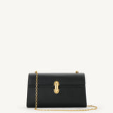 SAVETTE - Symmetry Chain Pochette in Black Leather