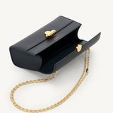 SAVETTE - Symmetry Chain Pochette in Black Leather