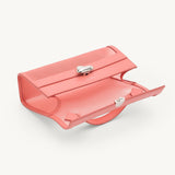 SAVETTE - Symmetry Pochette in Camellia Mesh with Smooth Leather Trim