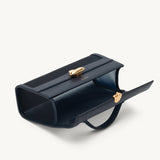 SAVETTE - Symmetry Pochette in Navy Mesh with Smooth Leather Trim