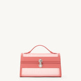 SAVETTE - Symmetry Pochette in Camellia Mesh with Smooth Leather Trim