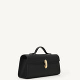 SAVETTE - Slim Symmetry Pochette in Black Grained Leather