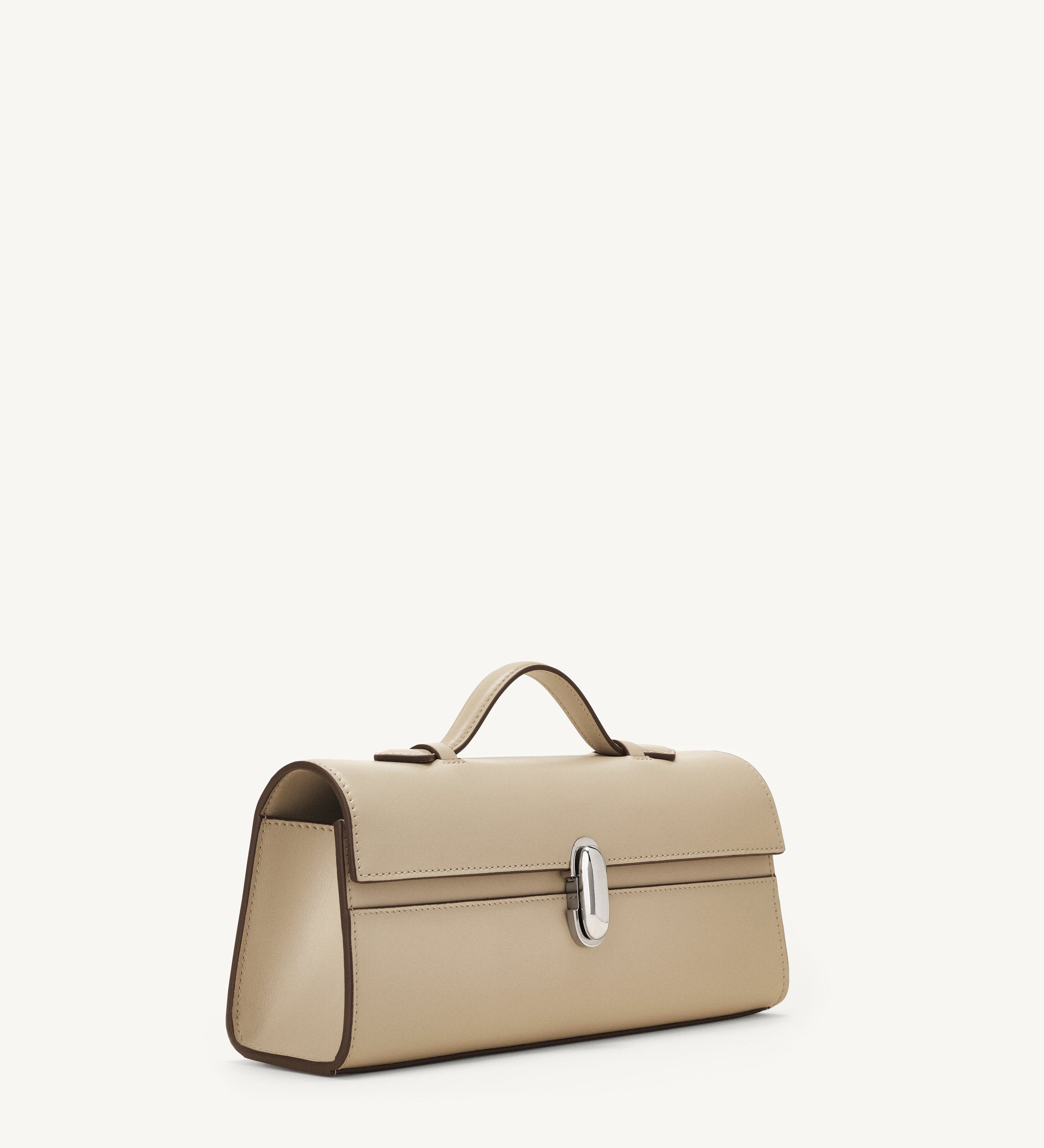 side view of the Slim Symmetry Pochette handbag in Bone leather 