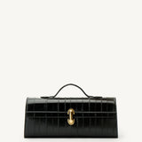 SAVETTE - Slim Symmetry Pochette in Black Eel