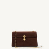 SAVETTE - Symmetry Chain Pochette in Espresso Suede