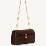 SAVETTE - Symmetry Chain Pochette in Espresso Suede