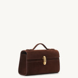 SAVETTE - Symmetry Pochette in Espresso Suede
