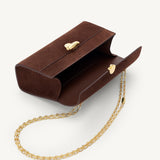 SAVETTE - Symmetry Chain Pochette in Espresso Suede