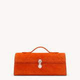SAVETTE - Slim Symmetry Pochette in Tangerine Suede