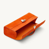 SAVETTE - Slim Symmetry Pochette in Tangerine Suede