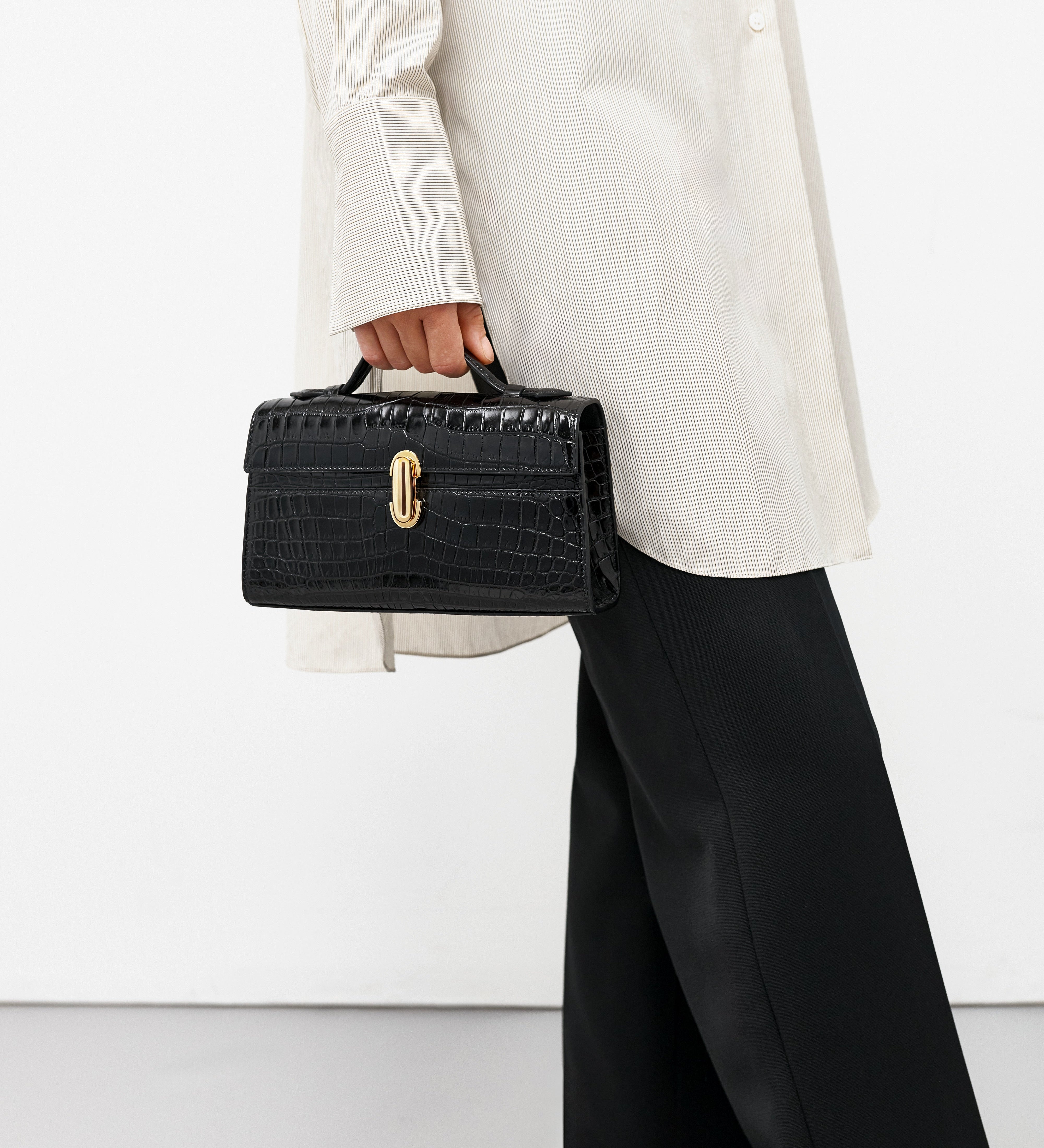 SAVETTE - Symmetry Pochette in Genuine Crocodile