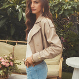 L'AGENCE - Kento Cropped Leather Trench Coat