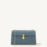 SAVETTE - Symmetry Chain Pochette in Denim Suede