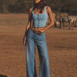 L'AGENCE - Saga Denim Top