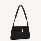 SAVETTE - Symmetry Shoulder Bag in Black Raffia