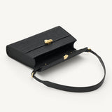 SAVETTE - Symmetry Shoulder Bag in Black Raffia