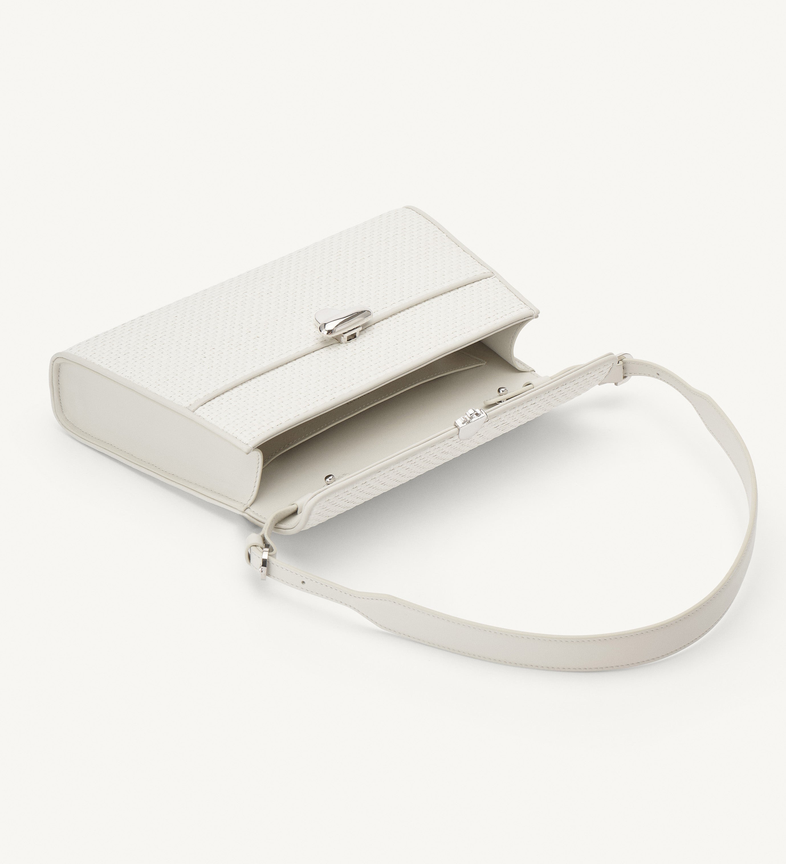 SAVETTE - Symmetry Shoulder Bag in Ivory Raffia