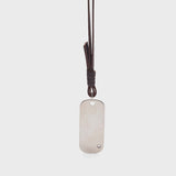 TWP - Metal Stone Mirror Necklace in Leather and Silver