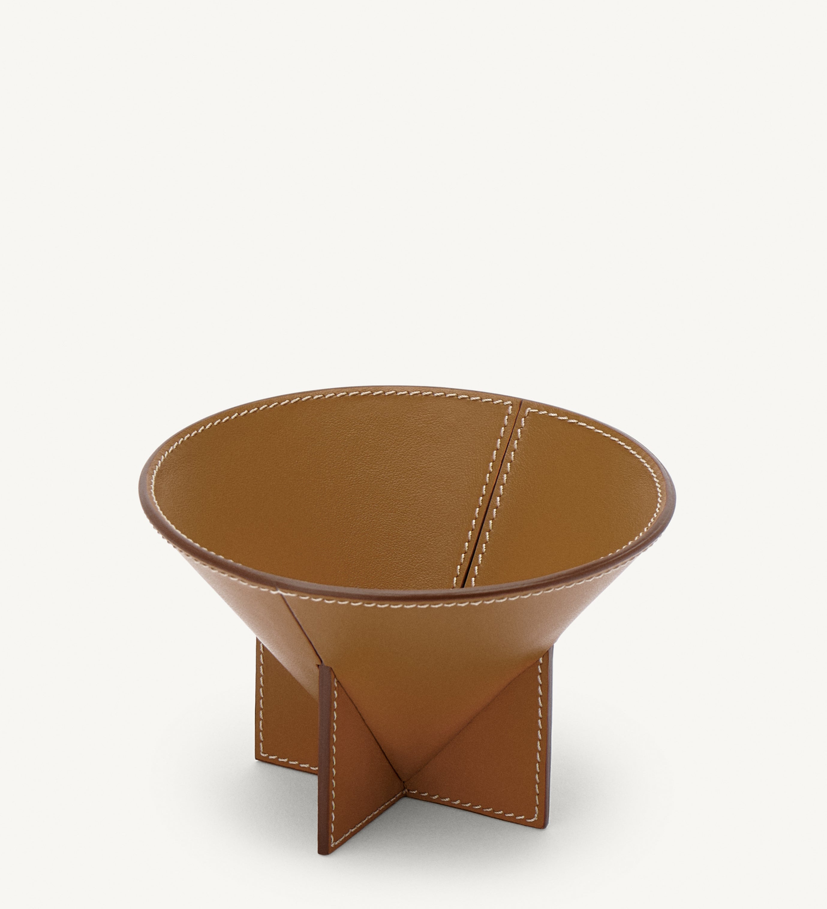 SAVETTE - Medium Leather Dish in Saddle