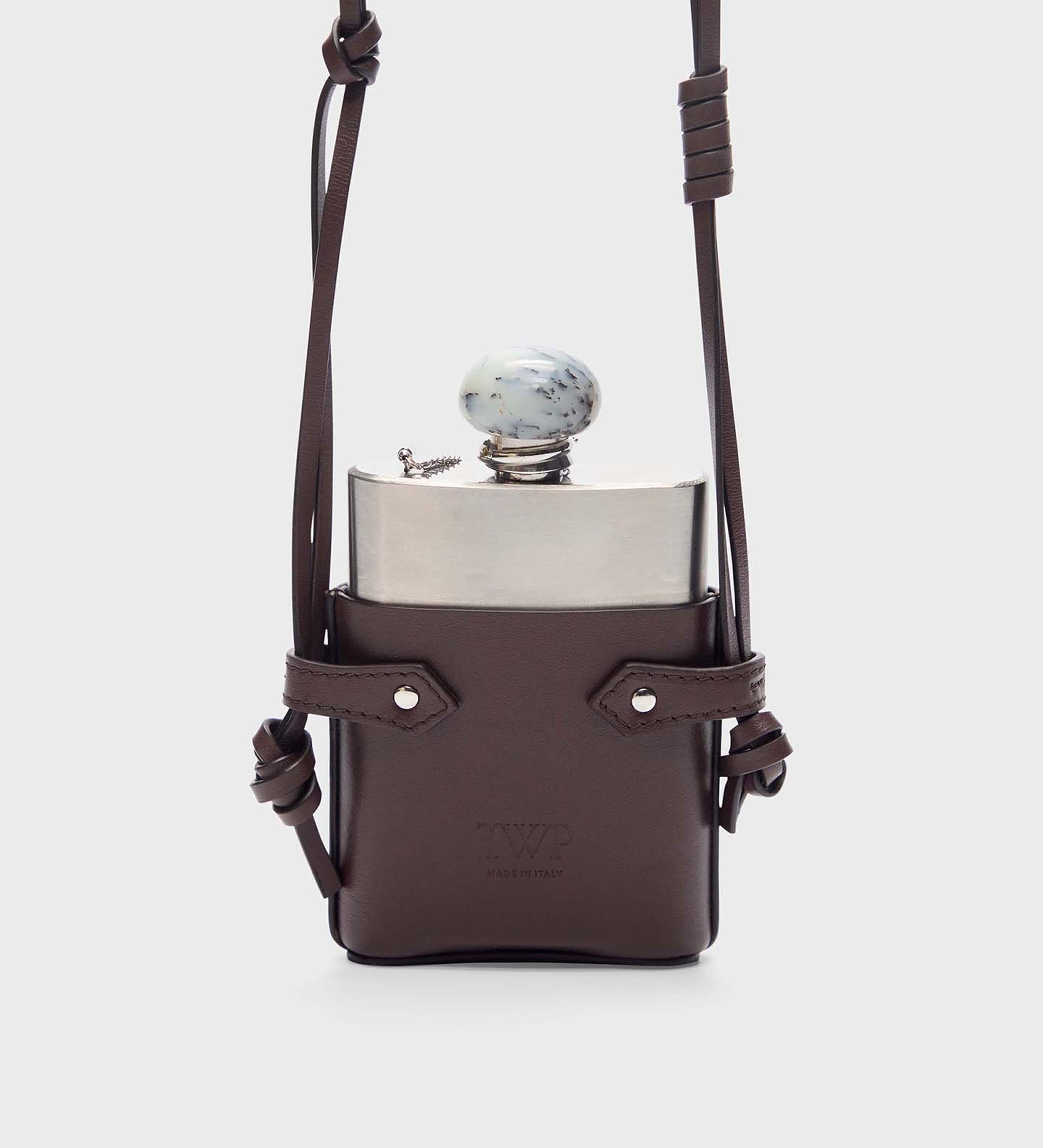 TWP - Flask Necklace with Stone Top in Leather