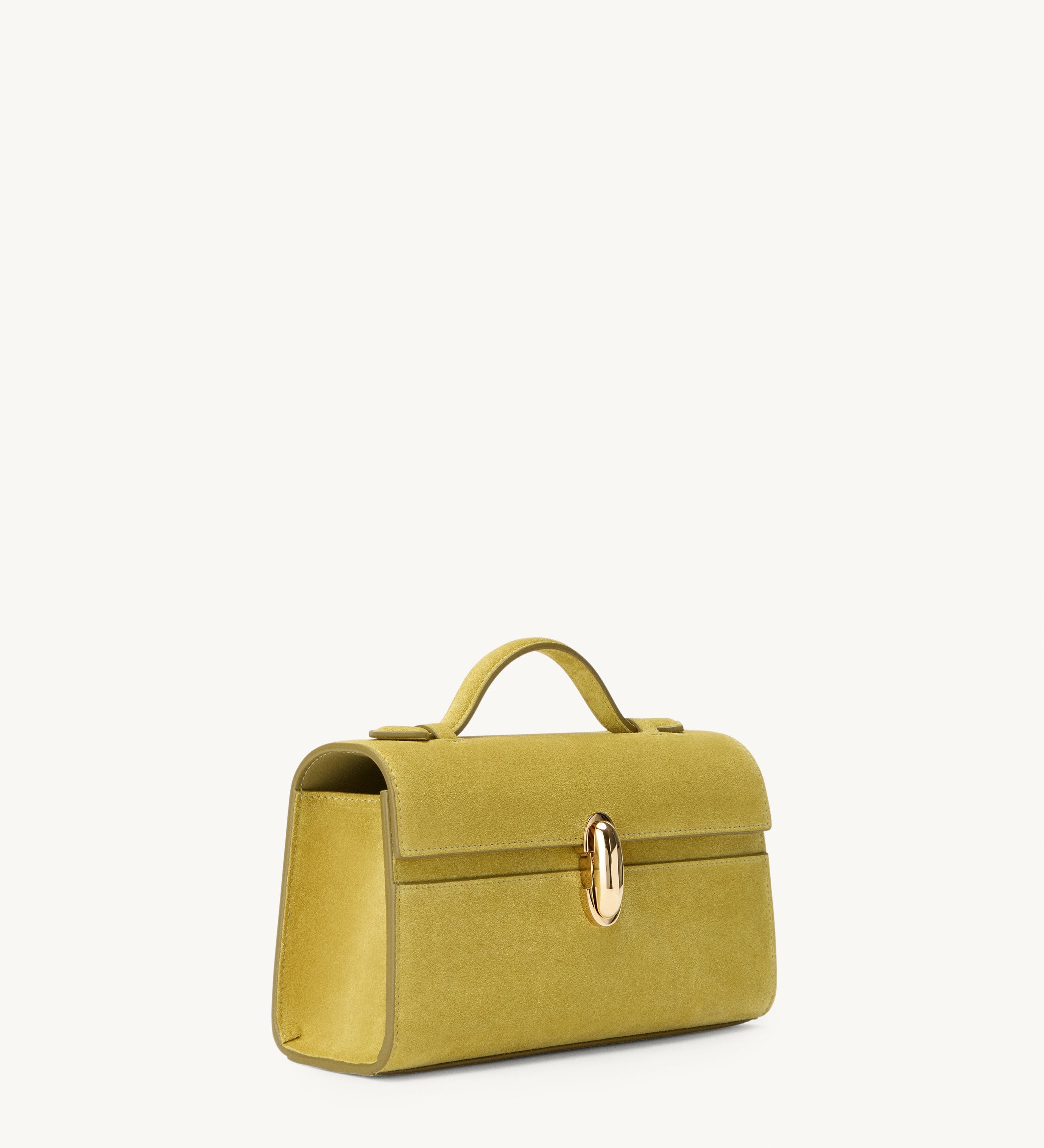 SAVETTE - Symmetry Pochette in Chartreuse Suede