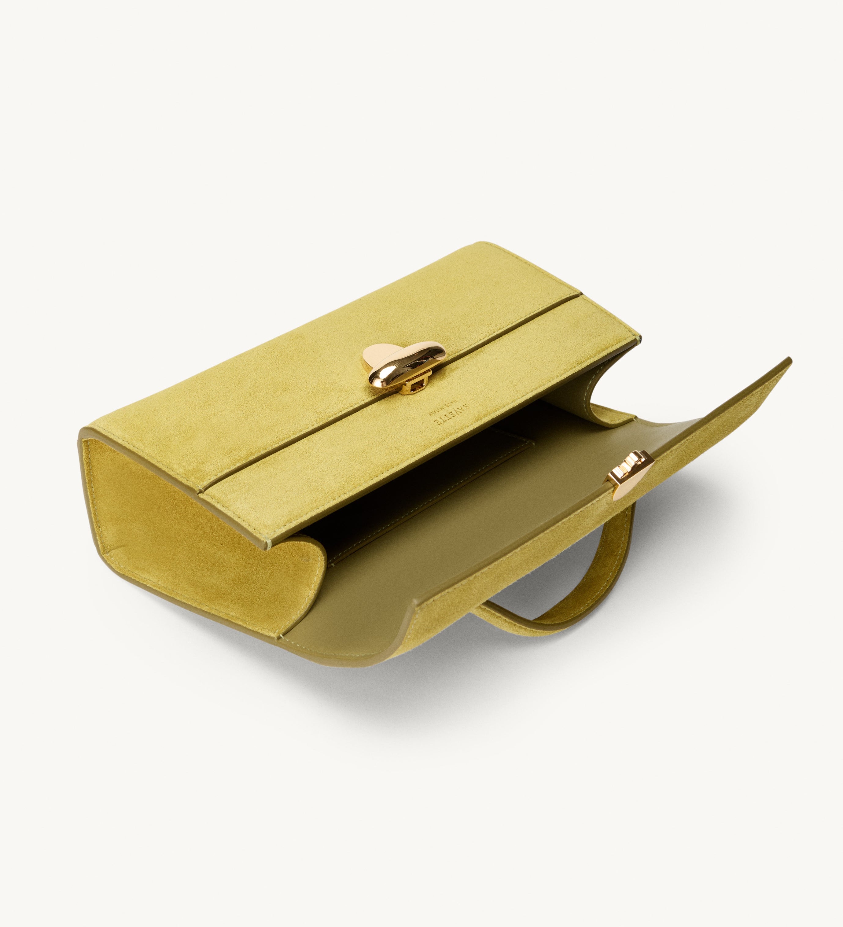 SAVETTE - Symmetry Pochette in Chartreuse Suede