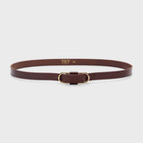 TWP - SLIDER BUCKLE BELT - DARK LUGGAGE/ANTIQUE LIGHT GOLD