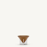 SAVETTE - Small Leather Dish with Metal Feet in Saddle