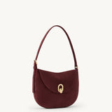 SAVETTE - Small Tondo Hobo in Wine Suede