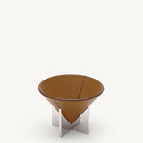 SAVETTE - Small Leather Dish with Metal Feet in Saddle