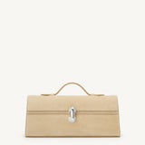 SAVETTE - Slim Symmetry Pochette in Flax Suede