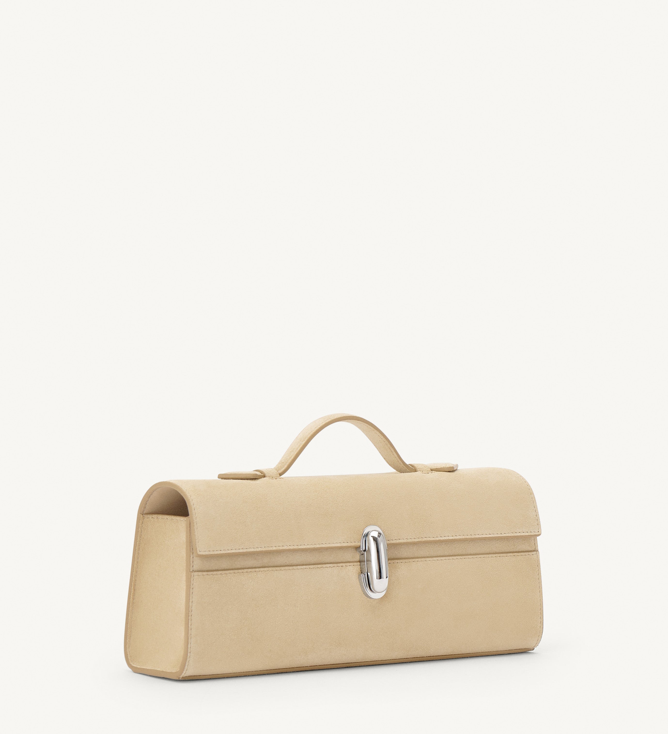 SAVETTE - Slim Symmetry Pochette in Flax Suede