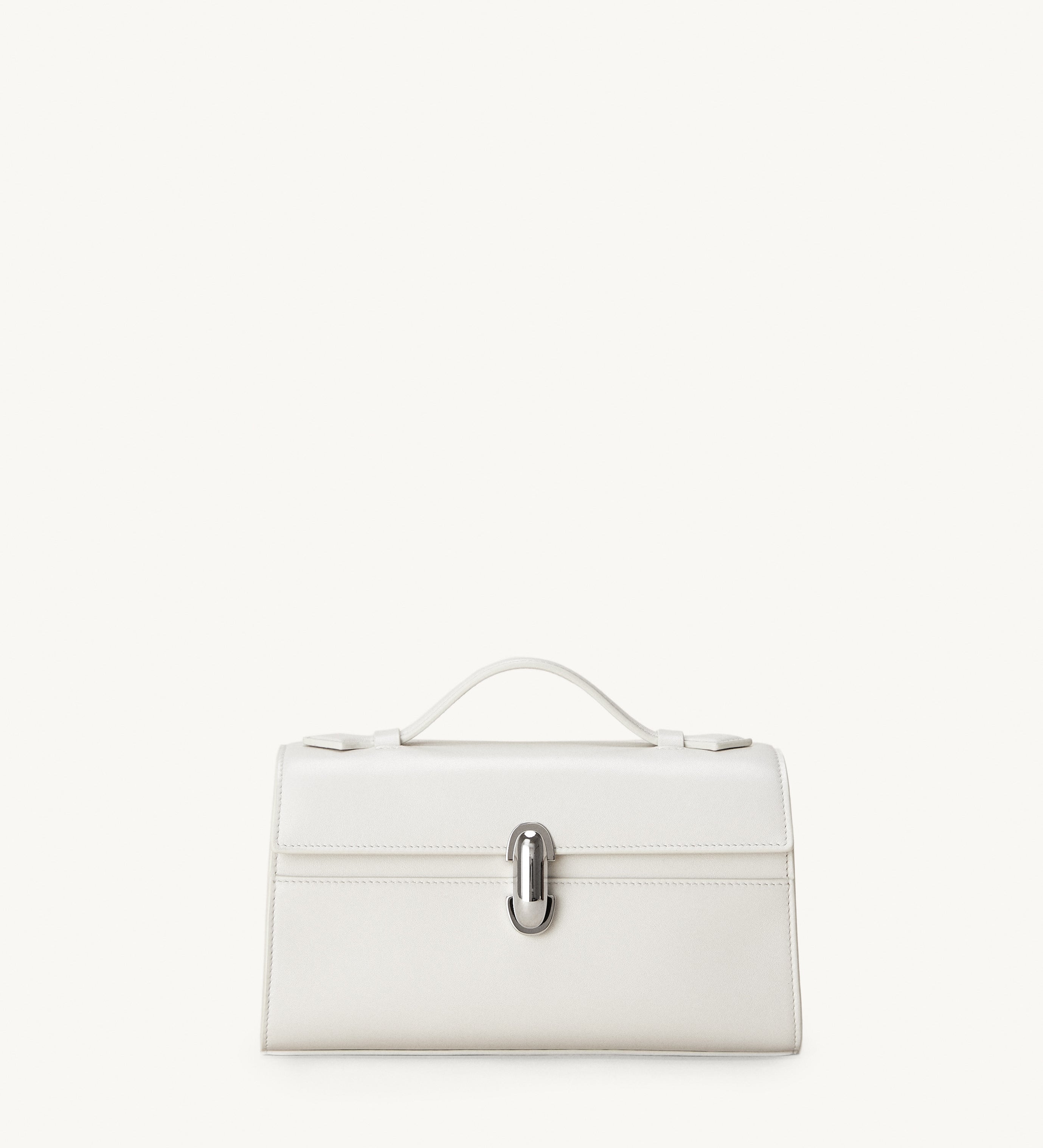 front view of the Symmetry Pochette handbag in Ivory leather 
