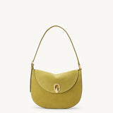 SAVETTE - Small Tondo Hobo in Chartreuse Suede